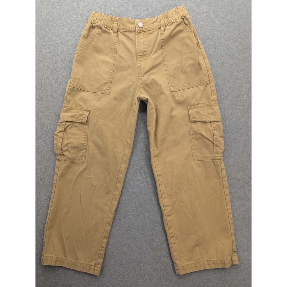 Aeropostale Cargo Pants Womens Medium Beige Utility Straight Leg Elastic Waist